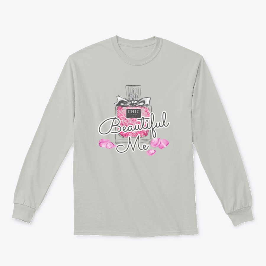 Typography Slogan T-shirt featuring a perfume and rose petals illustration, showcasing a stylish design on a soft fabric.