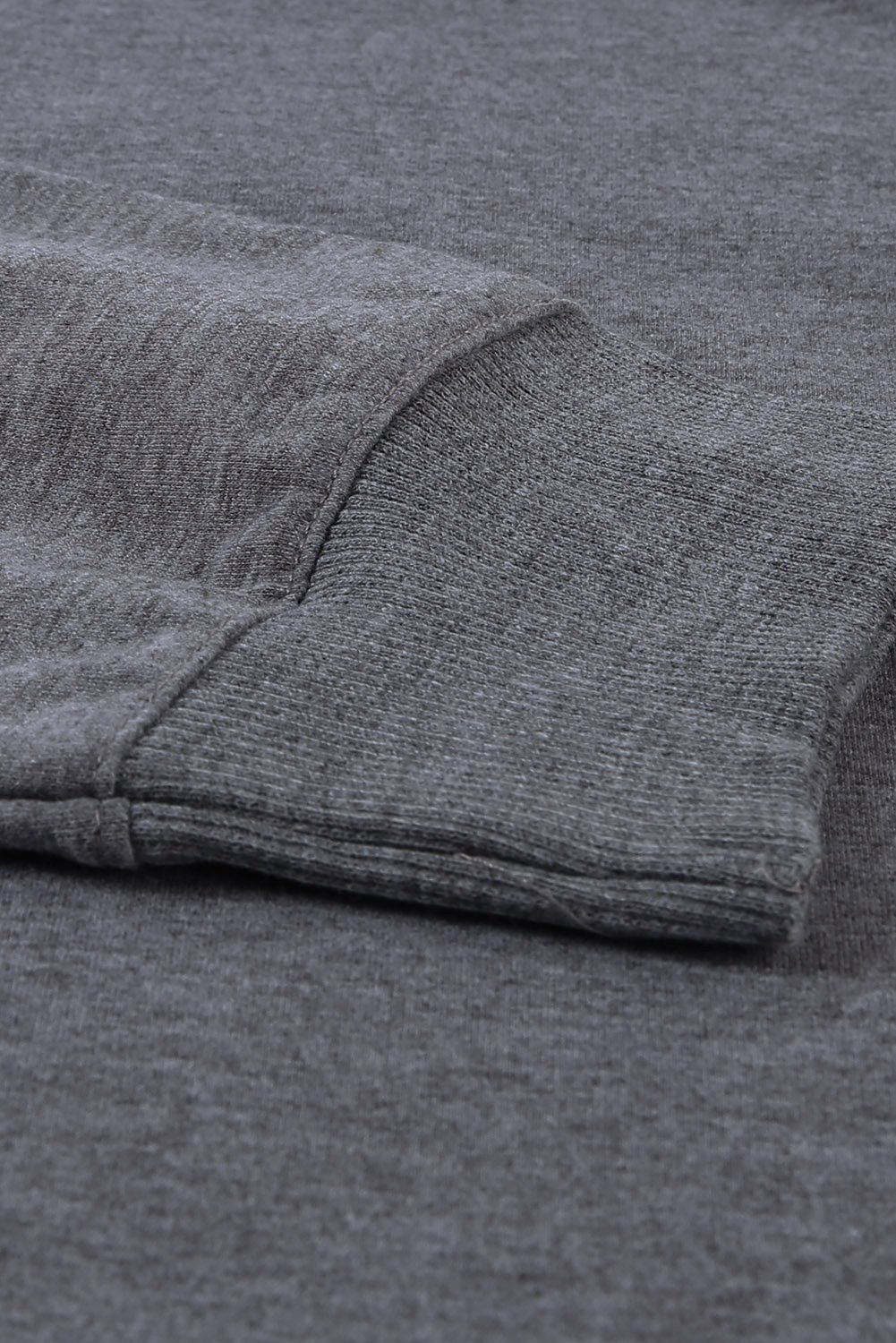 Gray Wash Fleece Pullover Sweatshirt with long sleeves and o-neck design, perfect for casual wear.