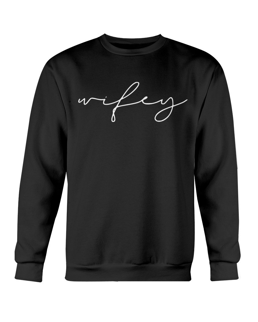 A cozy Wifey Sweatshirt in a classic fit, showcasing its soft fabric and stylish design, perfect for casual wear.