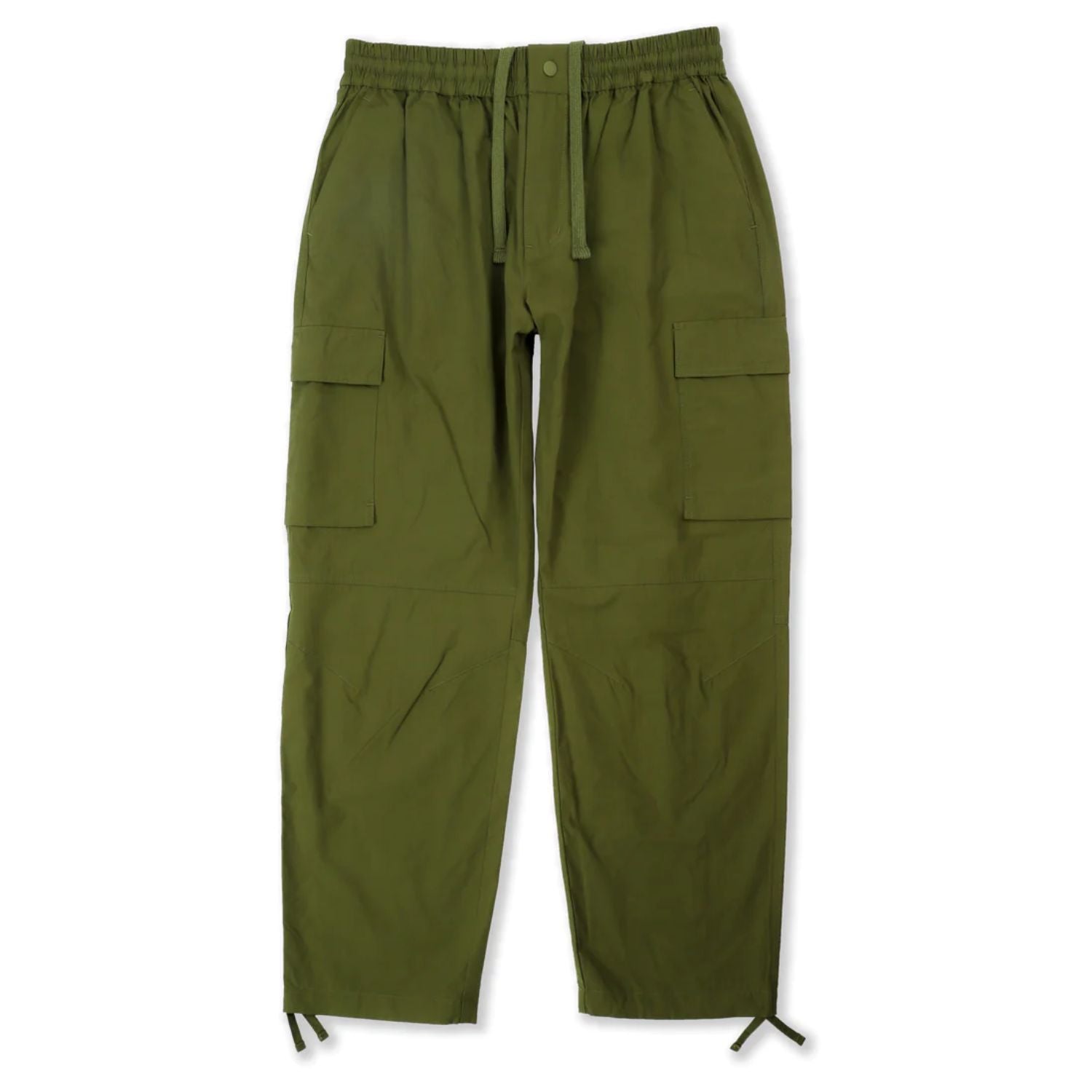 A pair of Windbreaker Nylon Cargo Pants featuring lightweight, stretchy fabric with deep front and side cargo pockets.