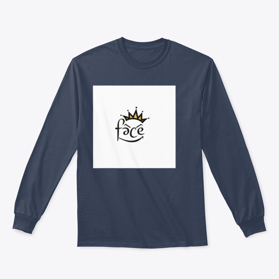 A stylish Word Face Logo Vector shirt featuring a crown design, made from 100% cotton, showcasing its classic fit and midweight fabric.
