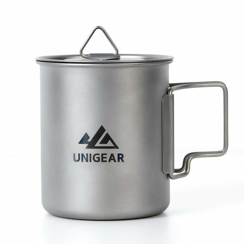 100% Titanium Camping Cup 450ml, lightweight and durable, perfect for outdoor adventures.