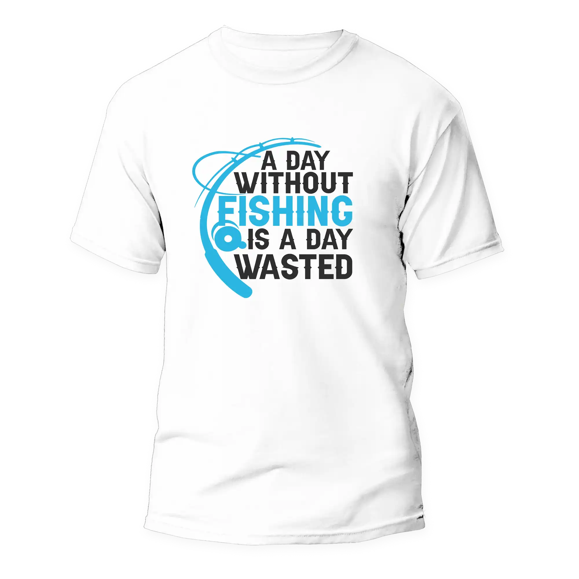 A Day Without Fishing Man T-Shirt in solid color, showcasing its comfortable fit and soft fabric, perfect for fishing enthusiasts.