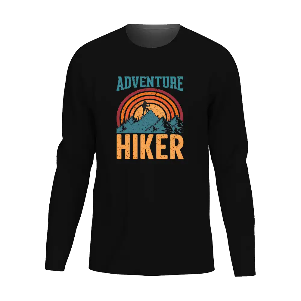 Adventure Hiker Men Long Sleeve Shirt in a stylish outdoor setting, showcasing its classic design and comfortable fit.
