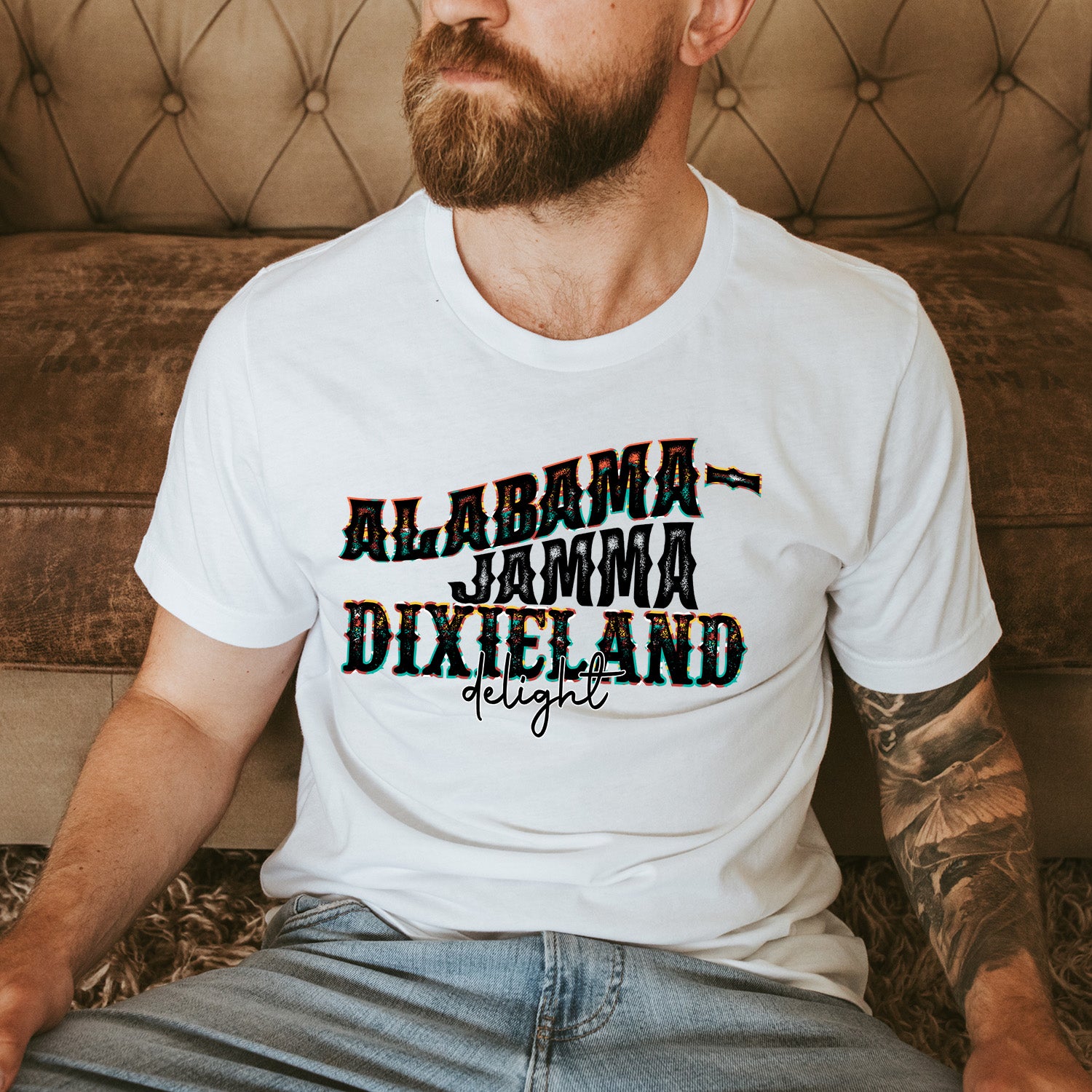 Alabama Jamma Unisex T-shirt featuring vibrant DTG printing on soft fabric, perfect for casual wear.
