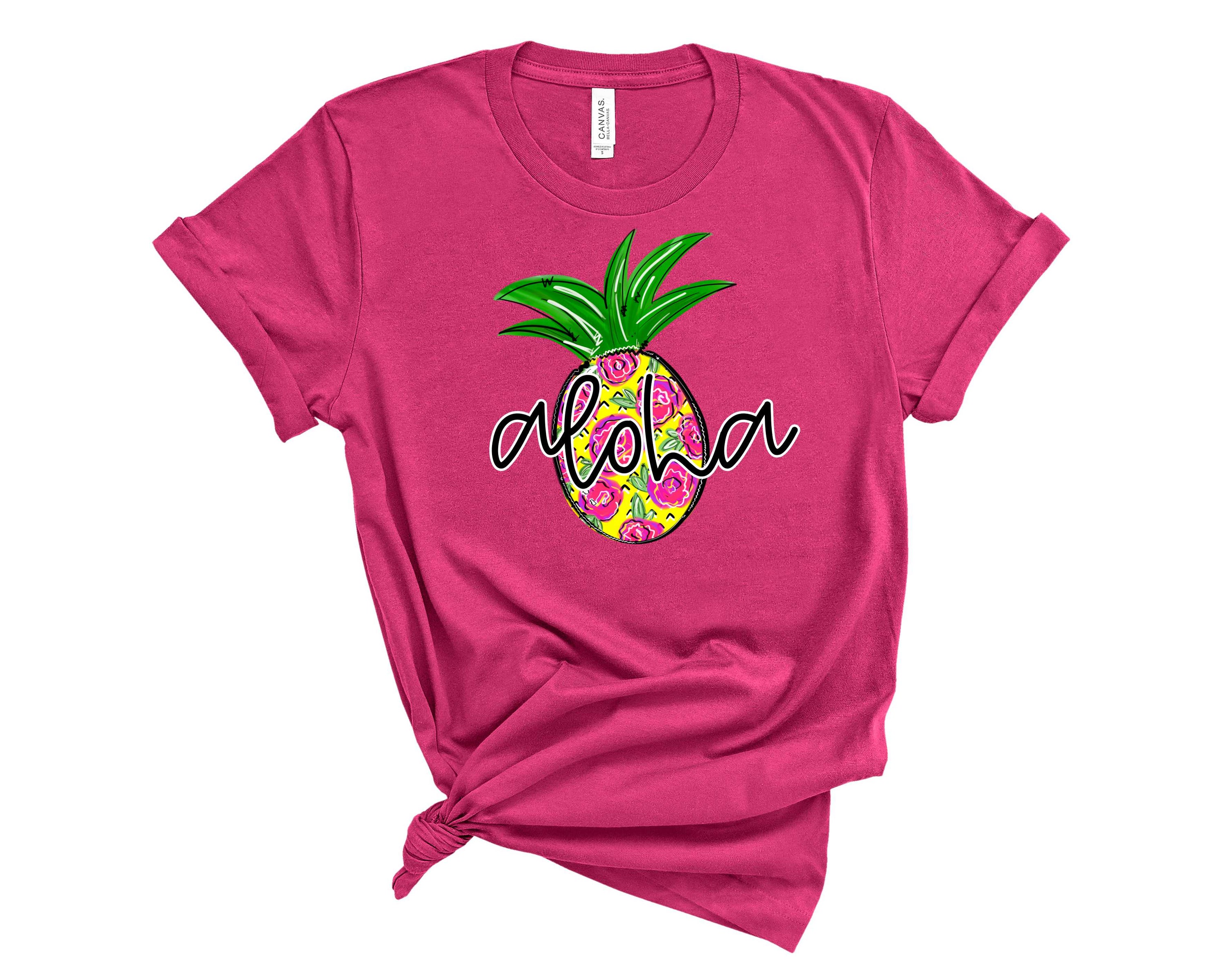 Aloha Pineapple Graphic Tee featuring a colorful pineapple design on a soft fabric, perfect for casual wear.