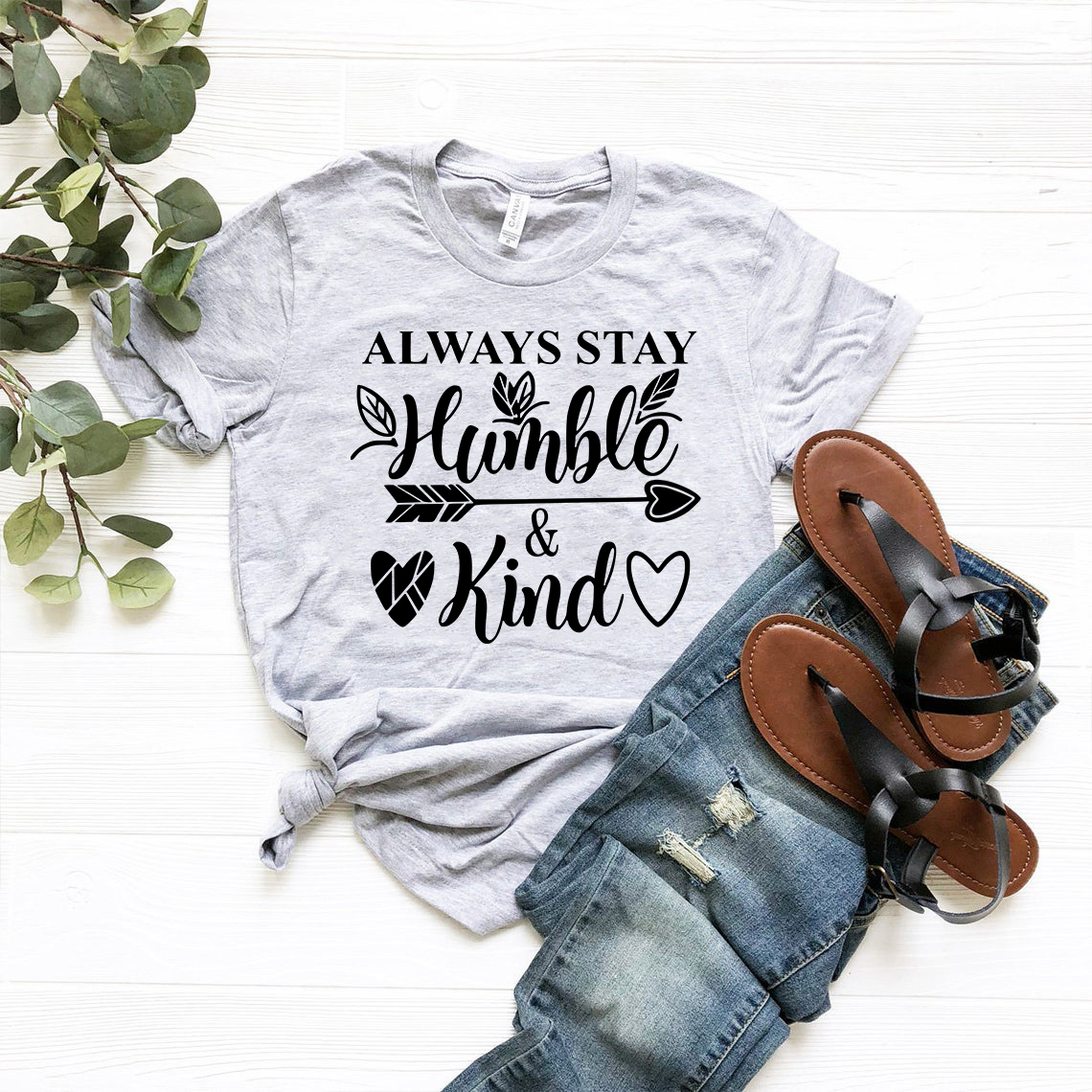 Unisex Always Stay Humble And Kind Shirt in various colors, showcasing its soft fabric and stylish design.