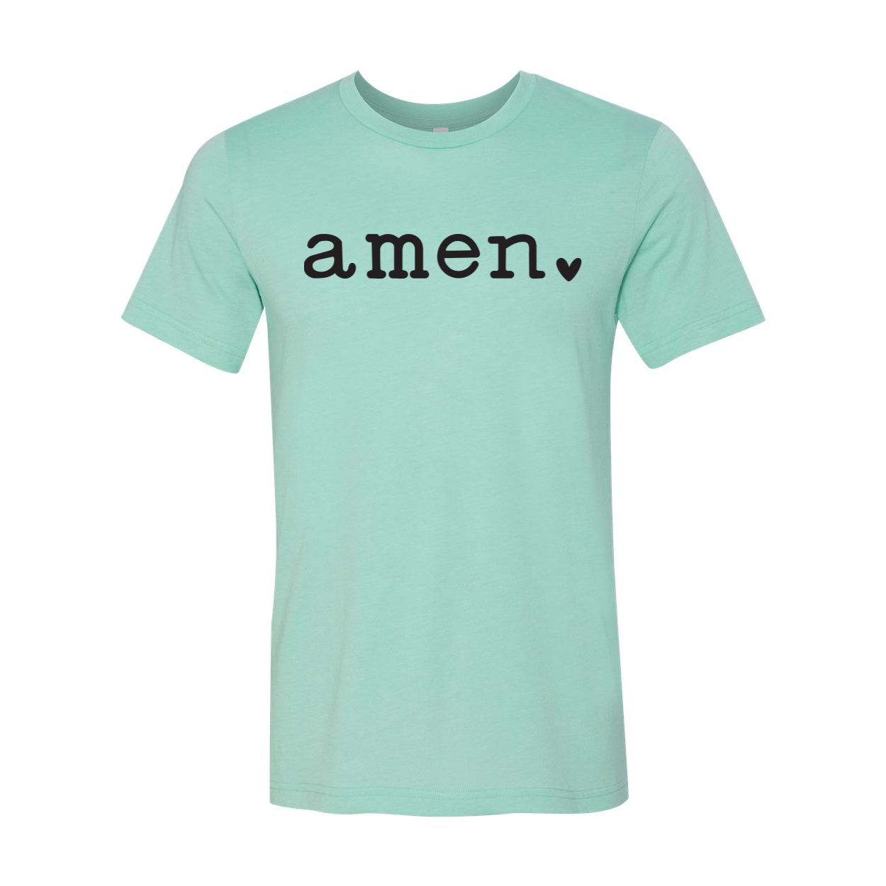 Amen T-shirt displayed on a mannequin, showcasing its unisex design and soft fabric.