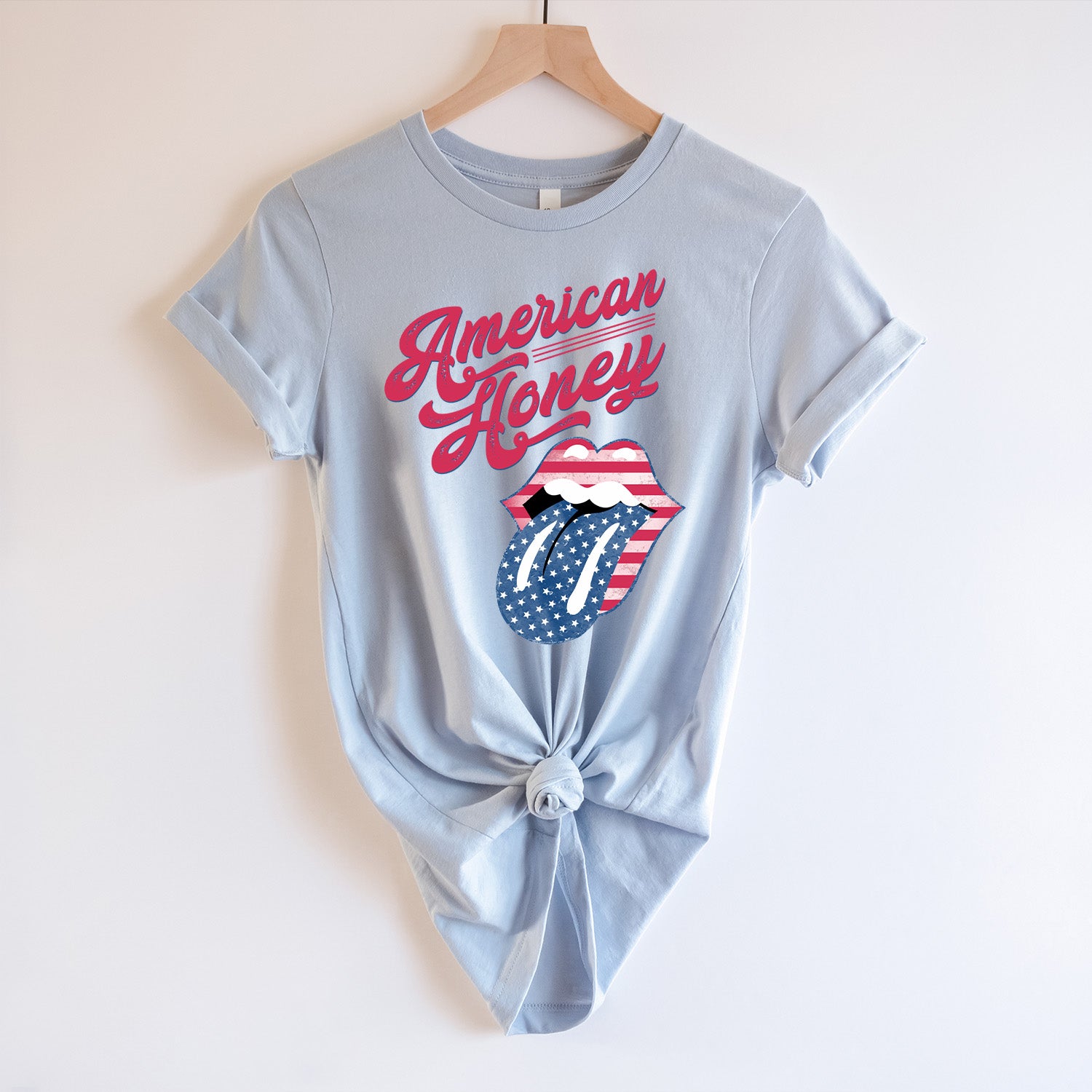 American Honey Lips Unisex T-shirt featuring vibrant graphic design and soft fabric.