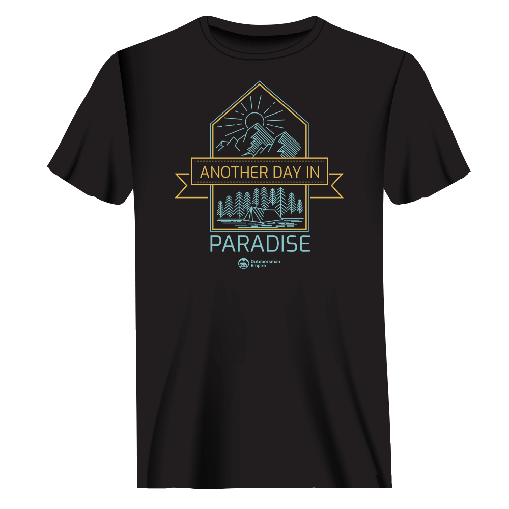 Another Day In Paradise Man T-Shirt featuring a modern classic fit, made from 100% Ringspun Cotton in a solid color, designed for comfort and style.