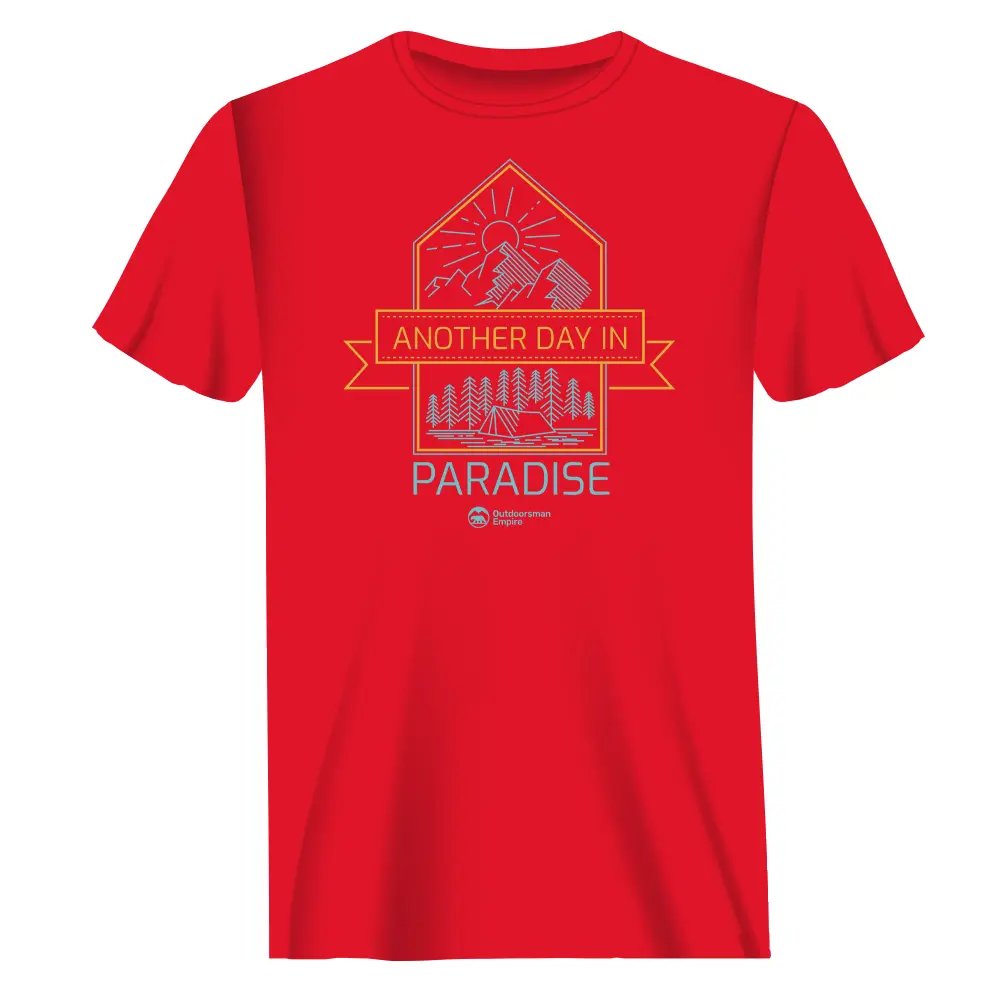 Another Day In Paradise Man T-Shirt featuring a modern classic fit, made from 100% Ringspun Cotton in a solid color, designed for comfort and style.