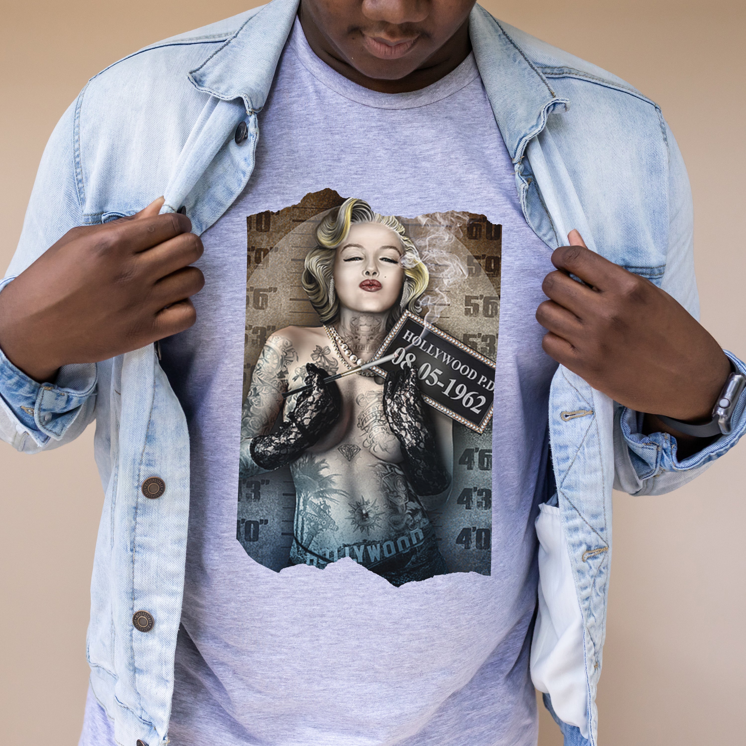 Bad Marilyn Unisex T-shirt featuring vibrant graphic design of Marilyn Monroe.
