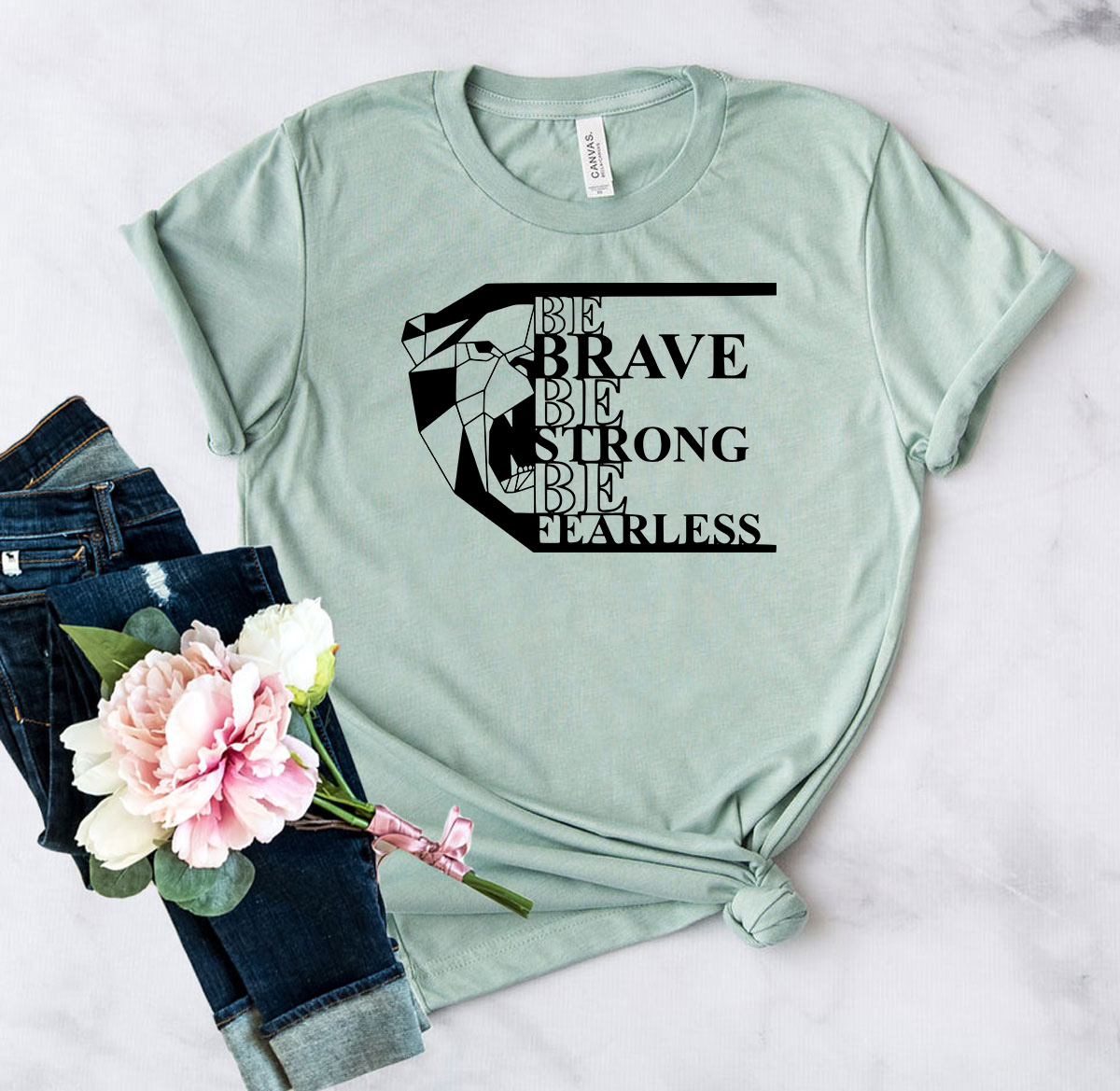 A unisex Be Brave Be Strong Be Fearless Shirt in various colors, showcasing its comfortable fit and high-quality print.