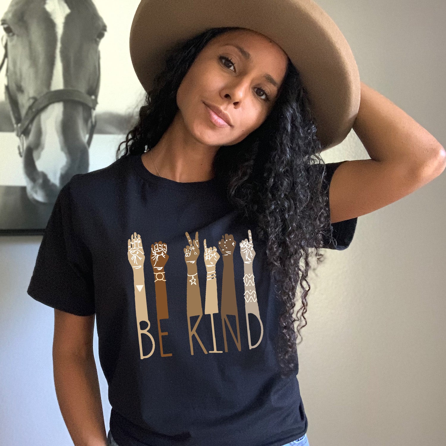 Be Kind Sign Language Unisex T-shirt featuring vibrant design and soft fabric, perfect for promoting kindness.