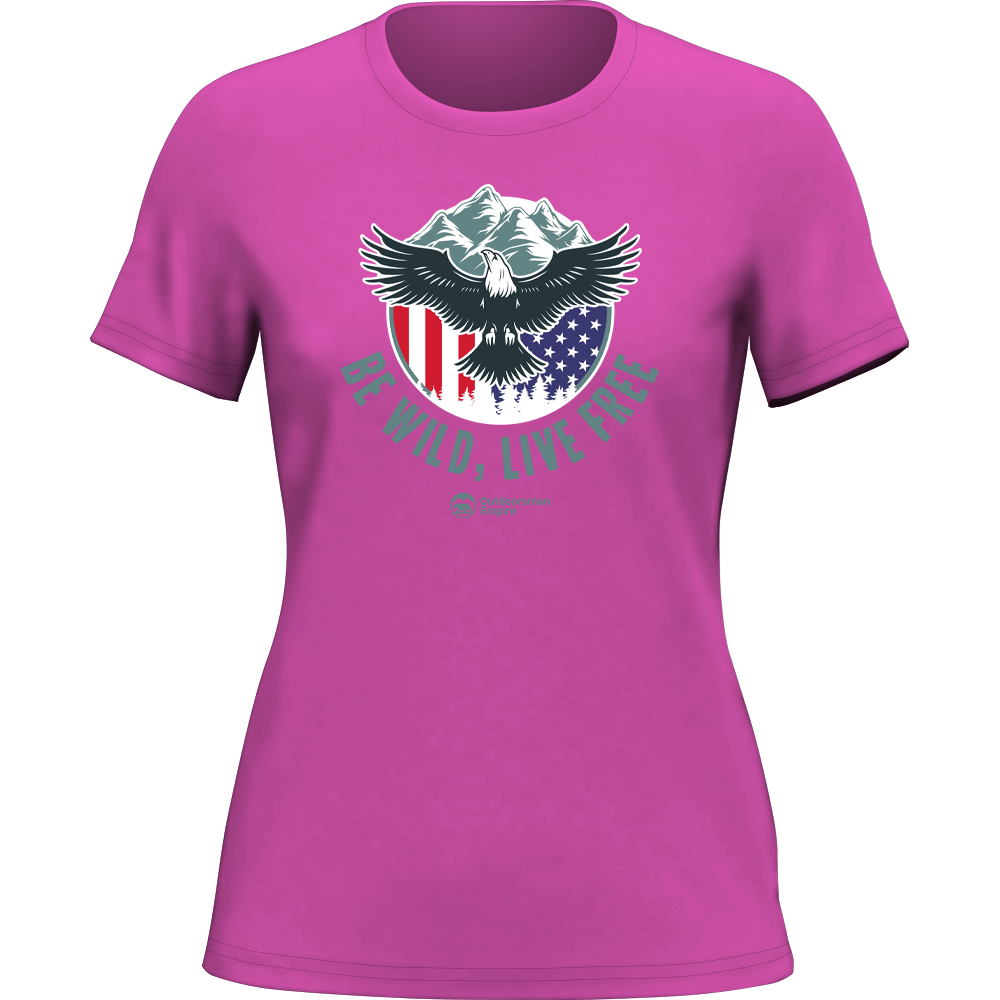 Be Wild Be Free T-Shirt for Women, featuring a stylish design and made from soft, high-quality cotton.