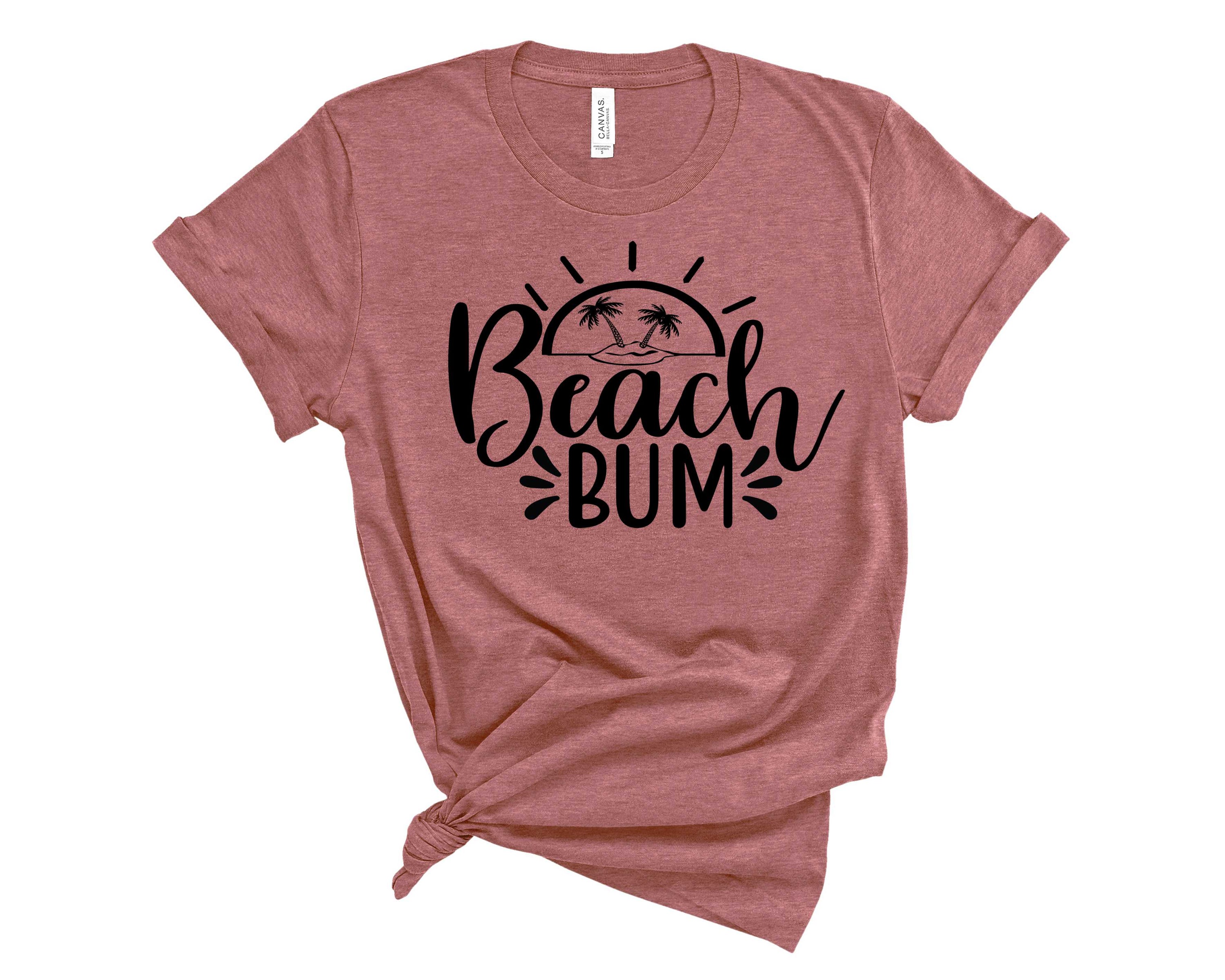 A unisex Beach Bum Island graphic tee featuring a vibrant beach-themed design, perfect for summer wear.