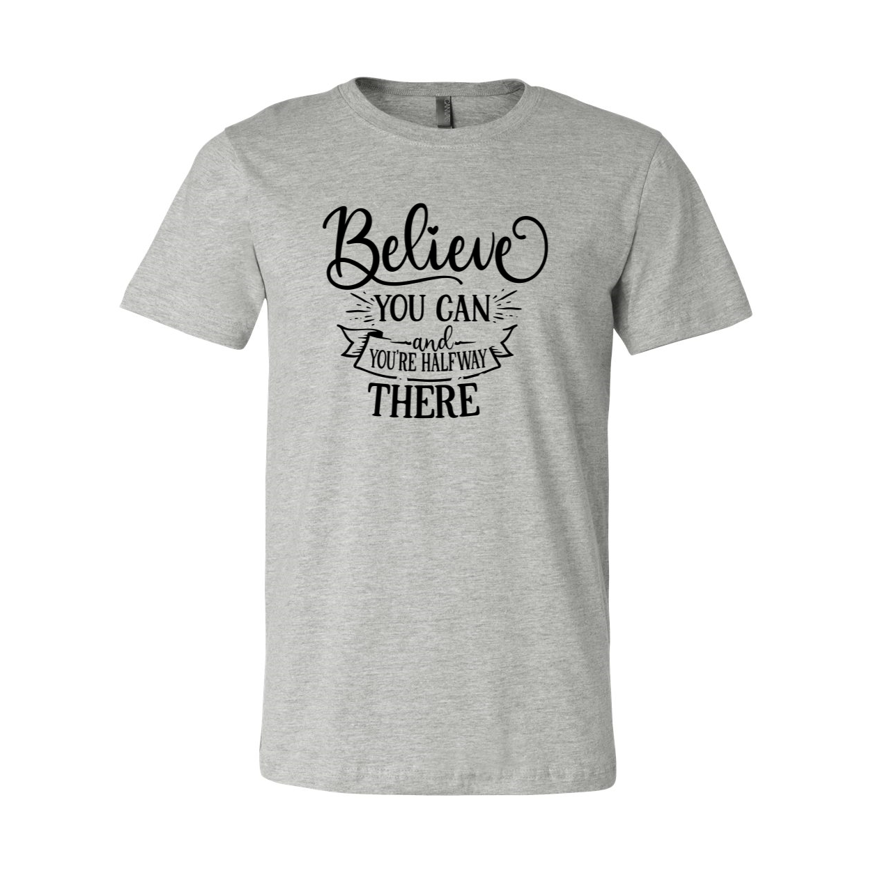 Unisex Believe You Can T-shirt in various colors, showcasing its soft fabric and motivational print.