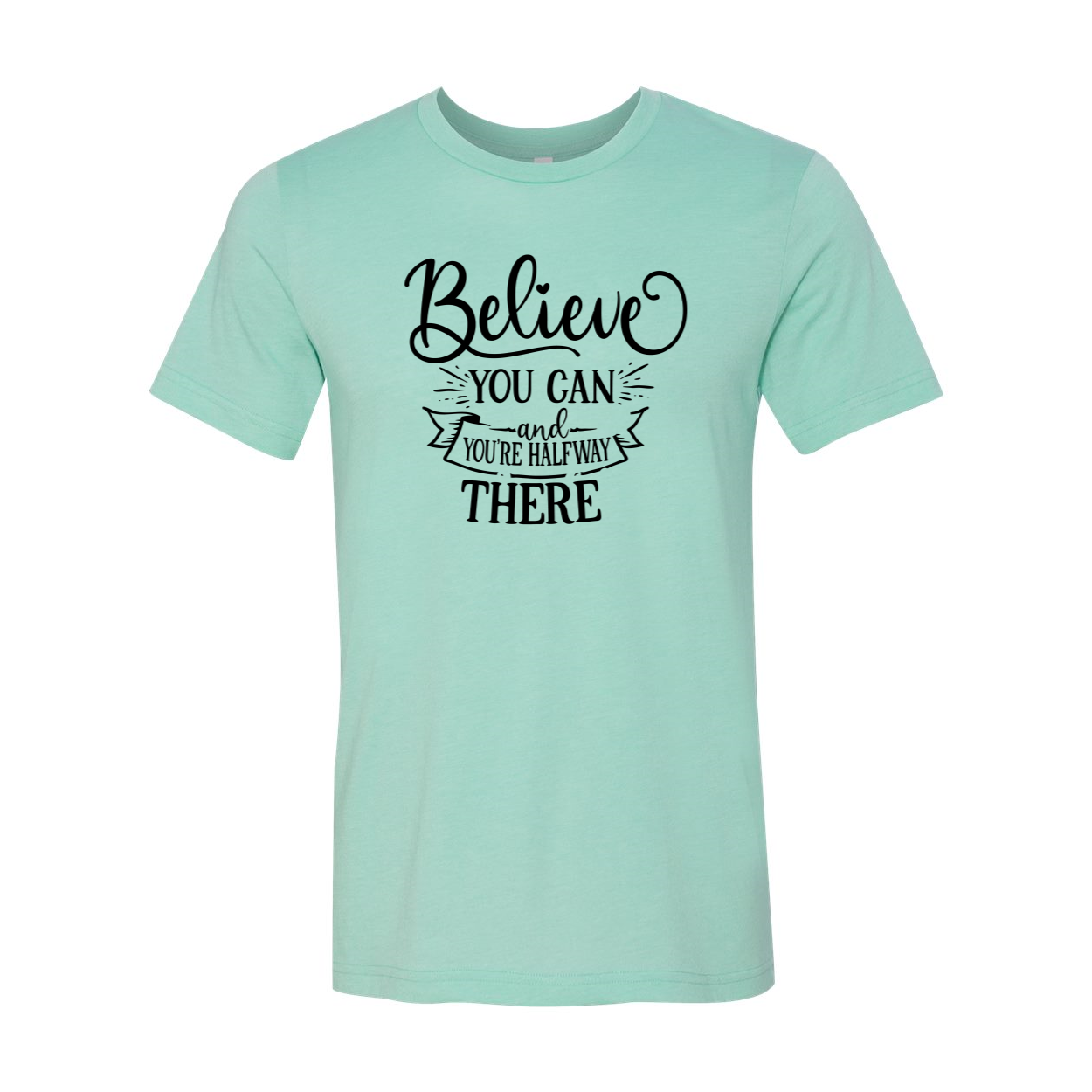 Unisex Believe You Can T-shirt in various colors, showcasing its soft fabric and motivational print.