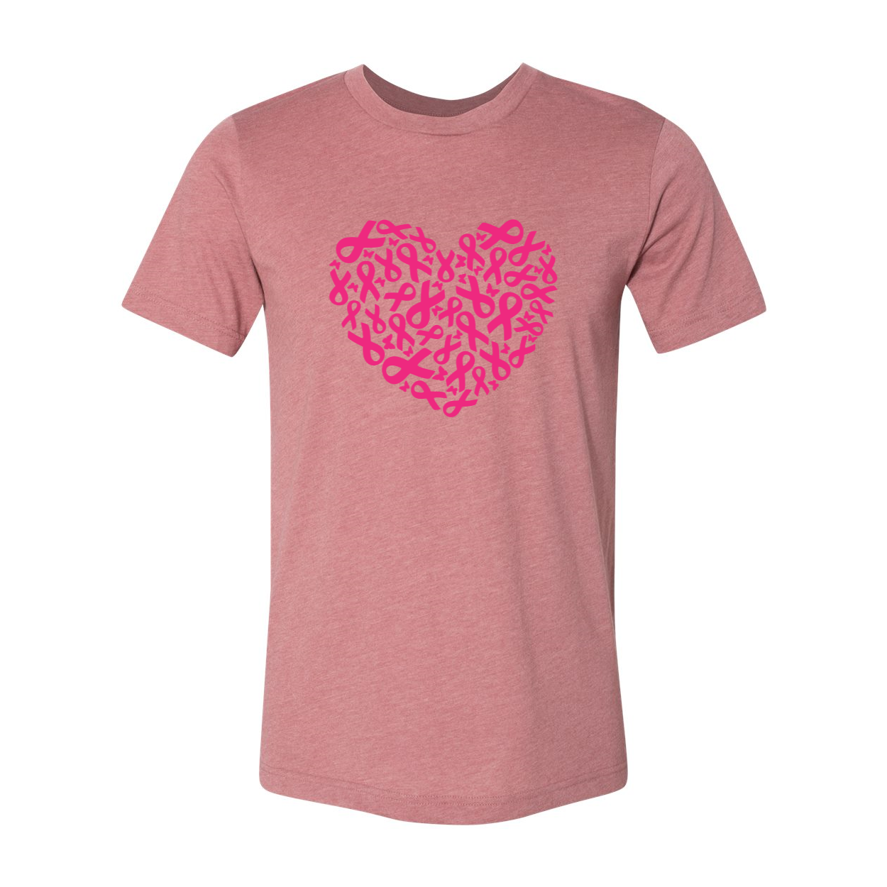 A unisex Breast Cancer Awareness Shirt in various colors, made from soft ring spun cotton, featuring a crew neck and short sleeves.
