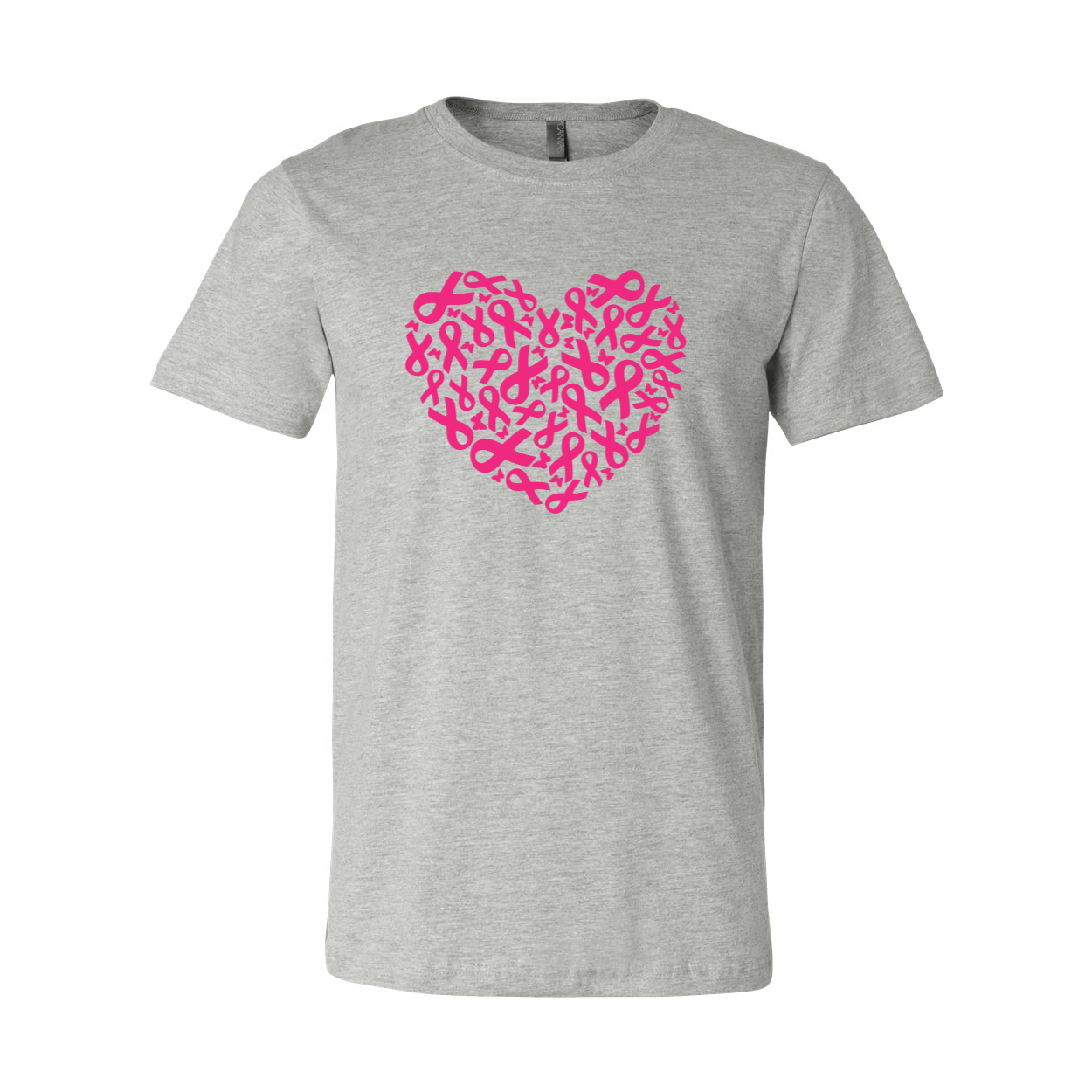 A unisex Breast Cancer Awareness Shirt in various colors, made from soft ring spun cotton, featuring a crew neck and short sleeves.