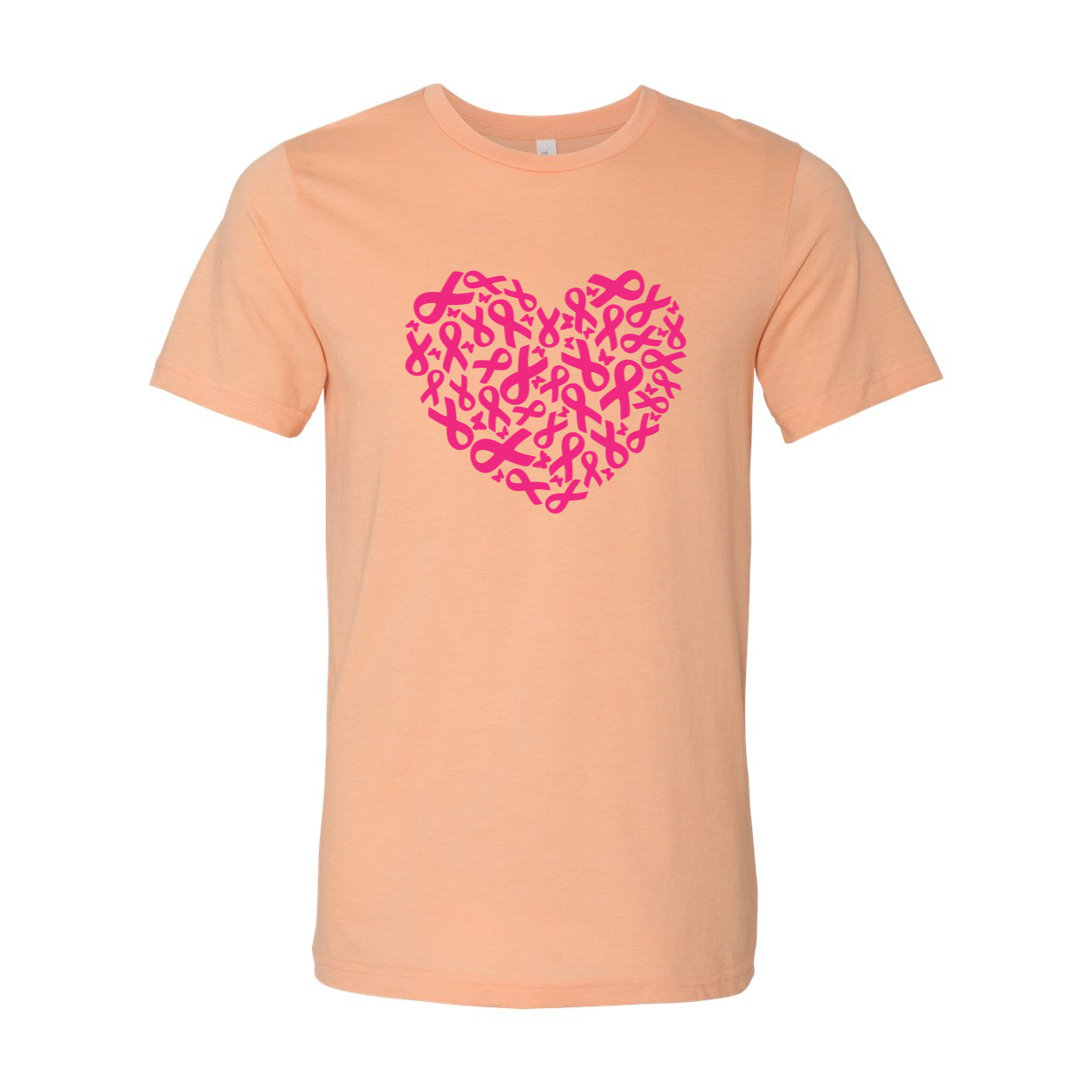 A unisex Breast Cancer Awareness Shirt in various colors, made from soft ring spun cotton, featuring a crew neck and short sleeves.