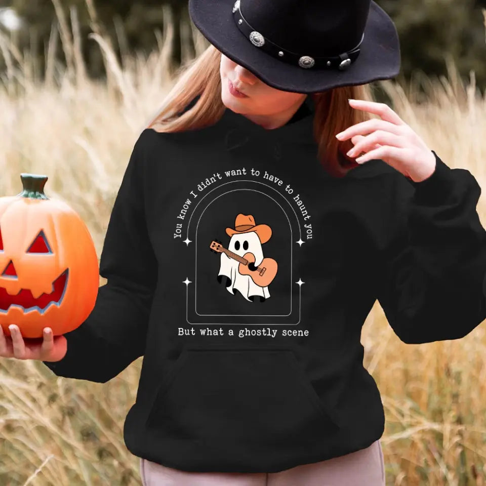 A stylish Halloween top featuring a ghostly scene design, perfect for festive celebrations.
