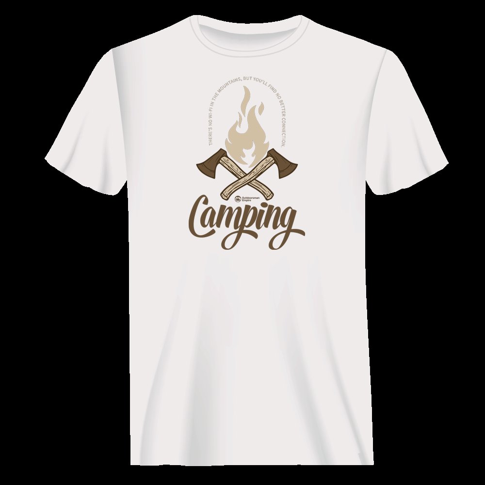 Camping Axes Unisex T-Shirt featuring a unique camping axes design, made from 100% Ringspun Cotton for comfort and style.