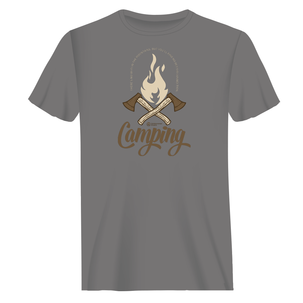 Camping Axes Unisex T-Shirt featuring a unique camping axes design, made from 100% Ringspun Cotton for comfort and style.