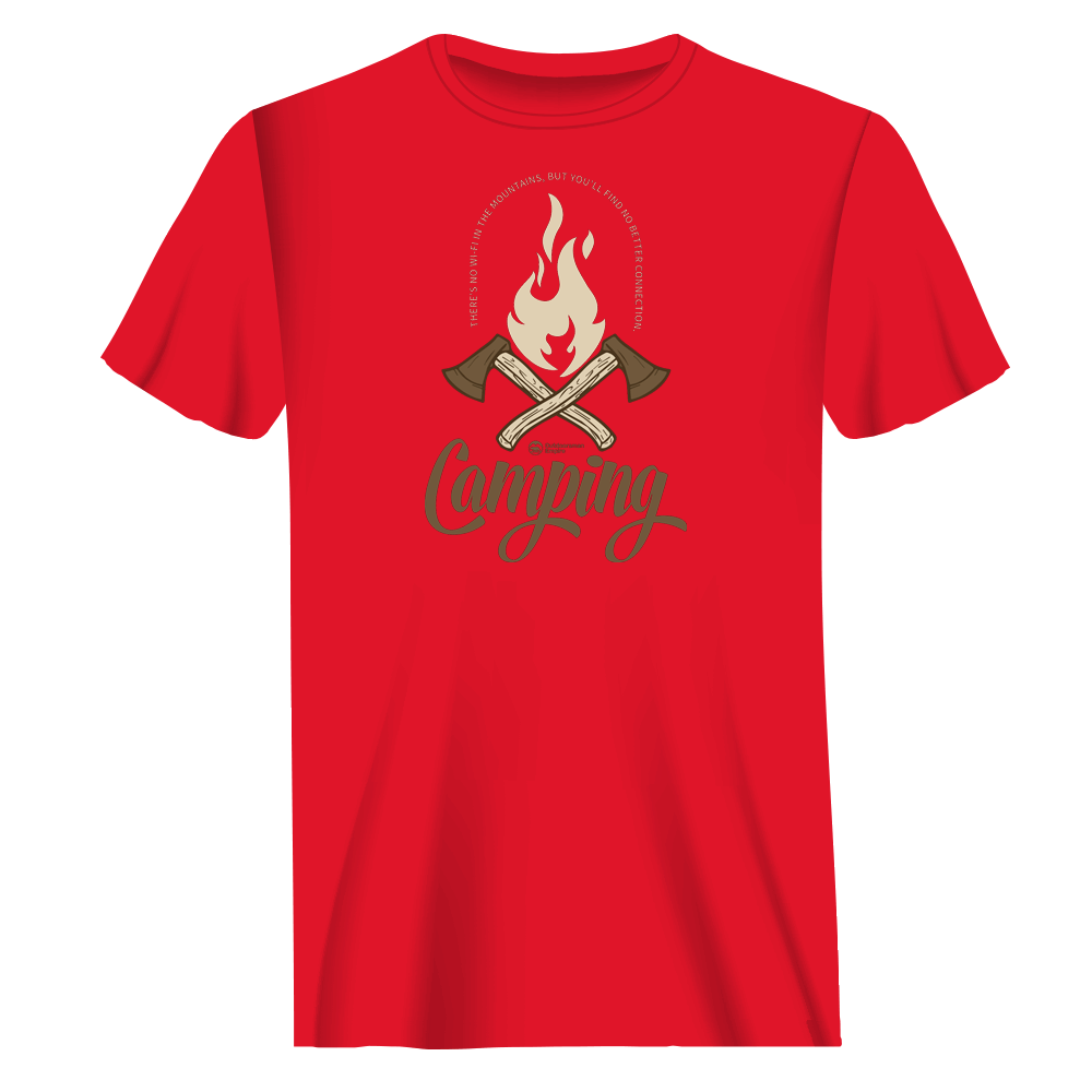 Camping Axes Unisex T-Shirt featuring a unique camping axes design, made from 100% Ringspun Cotton for comfort and style.