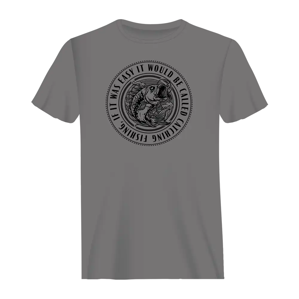 Catching Fishing Man T-Shirt featuring a unique fishing design, made from 100% Ringspun Cotton, perfect for casual wear.