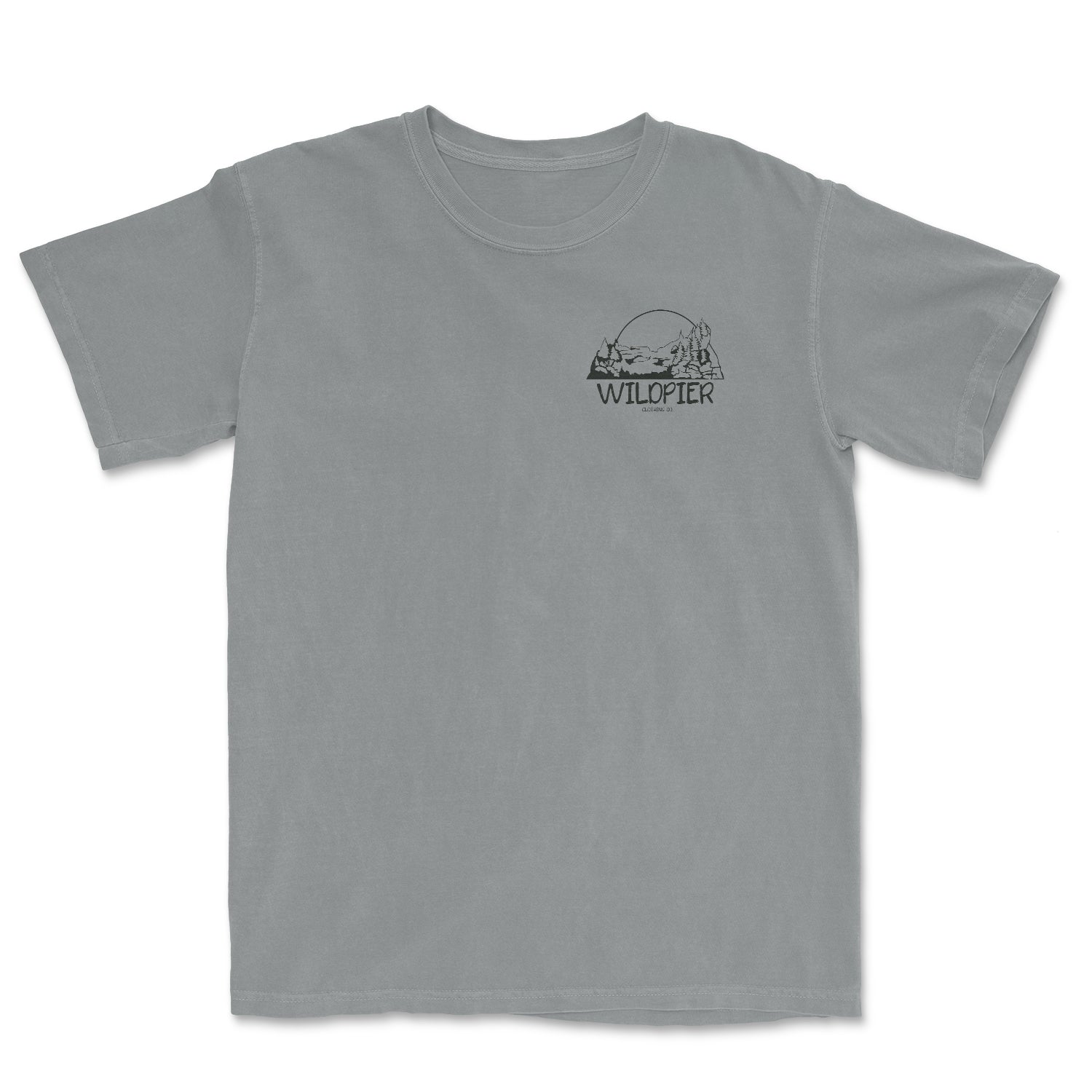 Cave Run Short Sleeve shirt in Granite color, showcasing a stylish design inspired by Cave Run Lake in Kentucky.