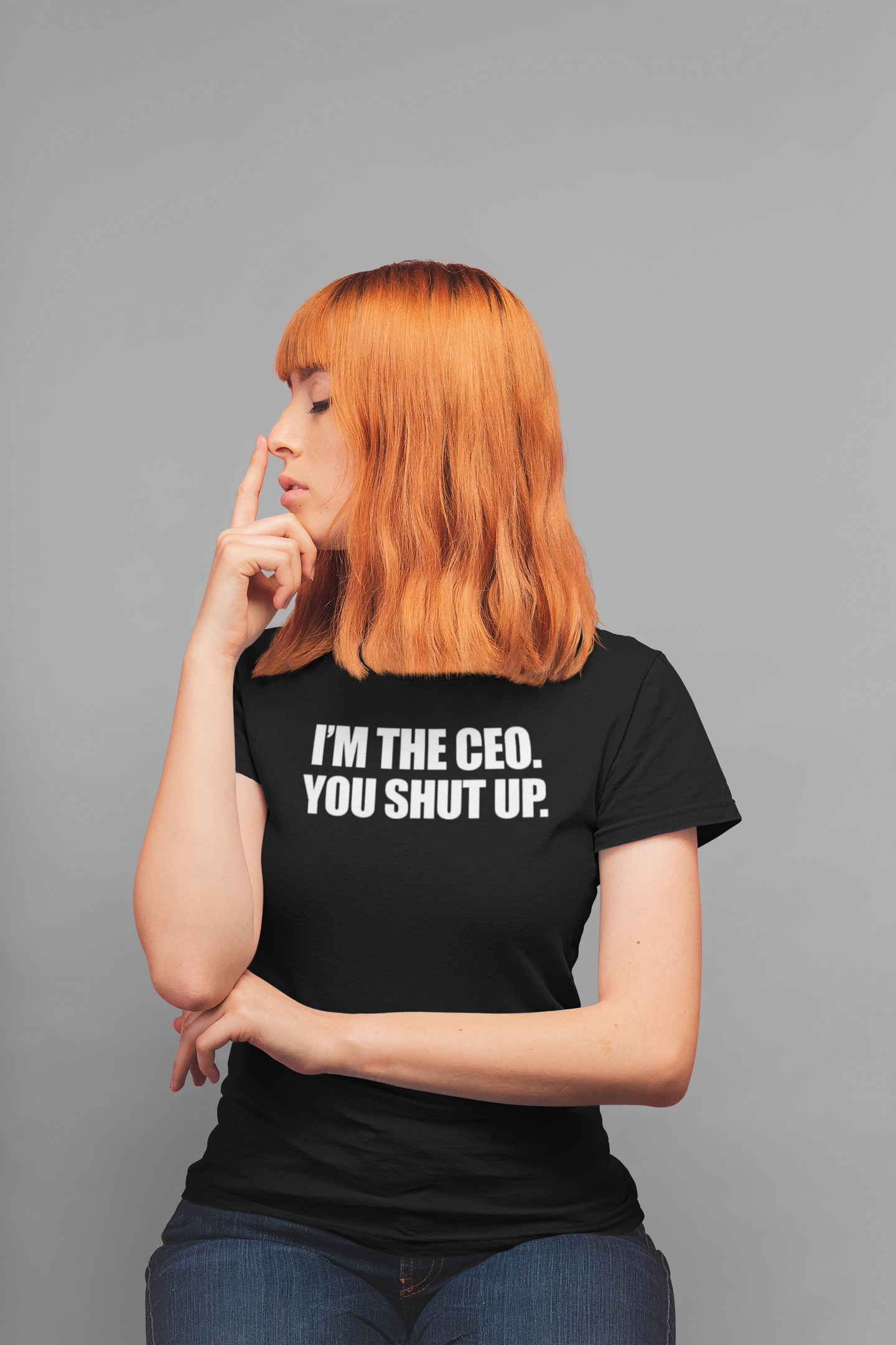 CEO Shut Up Women T-shirt made from soft ringspun cotton, featuring a bold design by top artists.