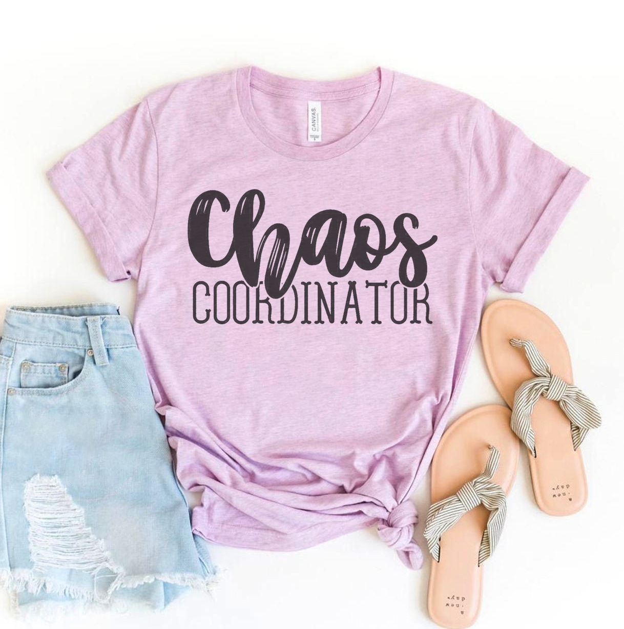 Chaos Coordinator T-shirt made of premium ring spun cotton, featuring a soft textile flex print design.