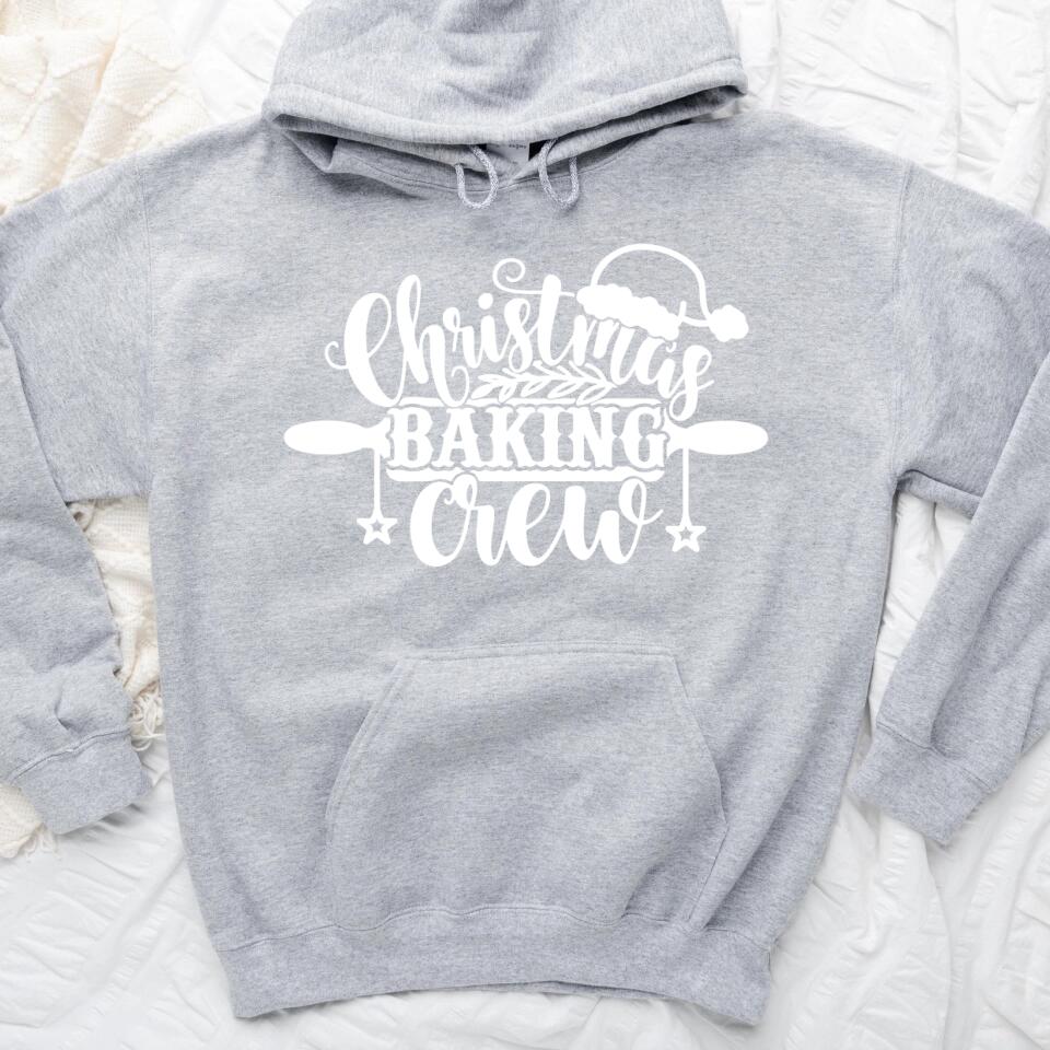 A cozy Christmas Baking Crew Top featuring festive designs, perfect for holiday baking and gatherings.