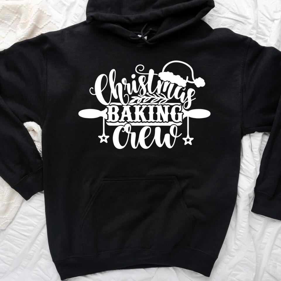 A cozy Christmas Baking Crew Top featuring festive designs, perfect for holiday baking and gatherings.
