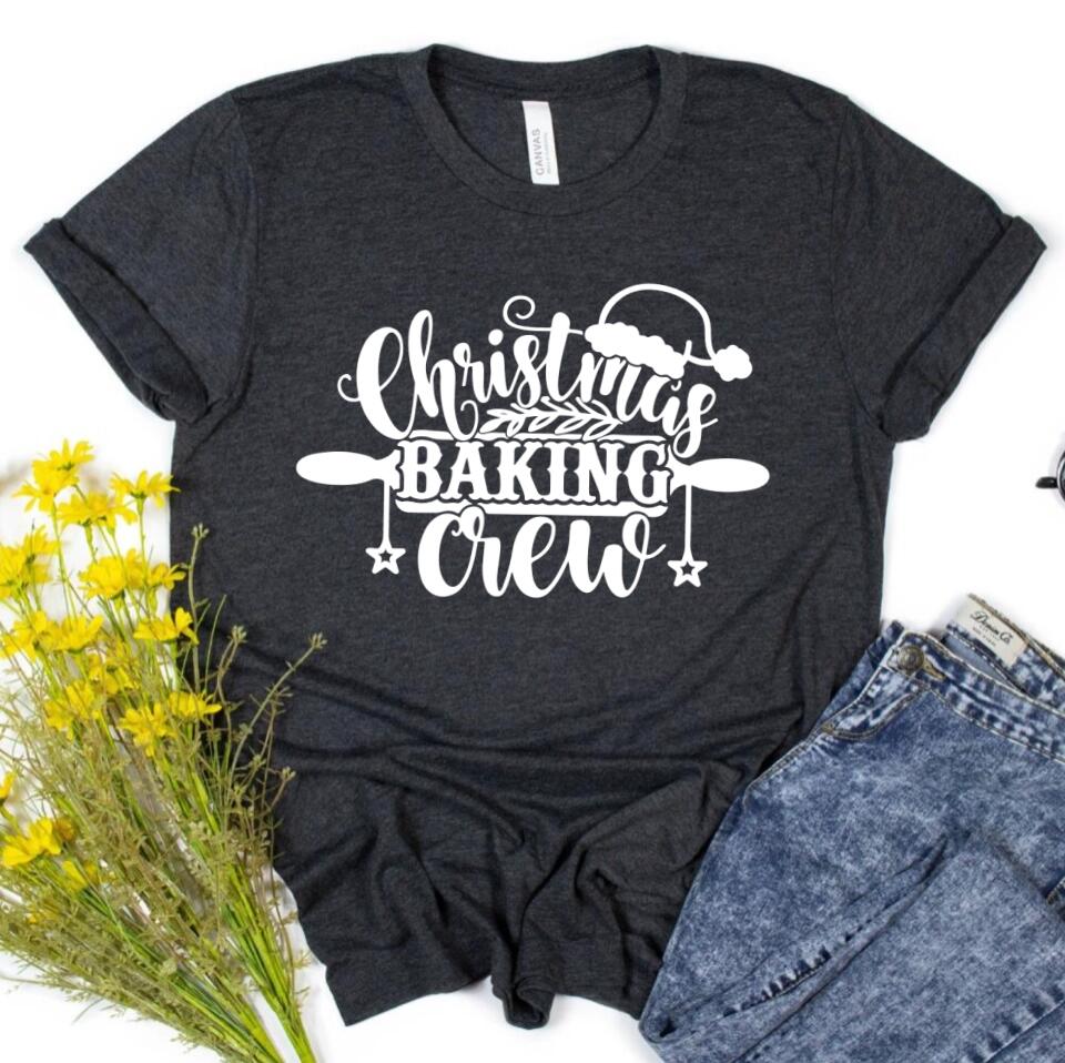A cozy Christmas Baking Crew Top featuring festive designs, perfect for holiday baking and gatherings.