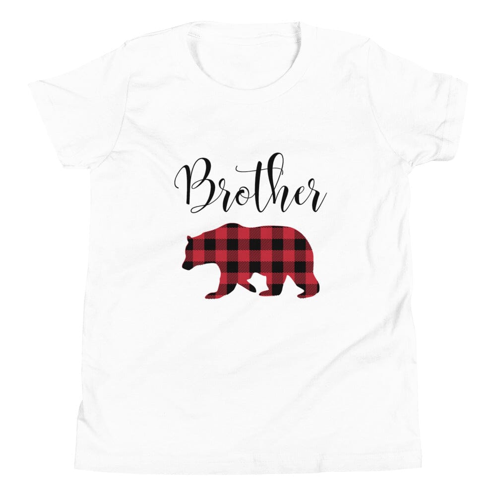 A festive Christmas Brother Bear Youth Tee featuring a cute bear design, perfect for kids during the holiday season.