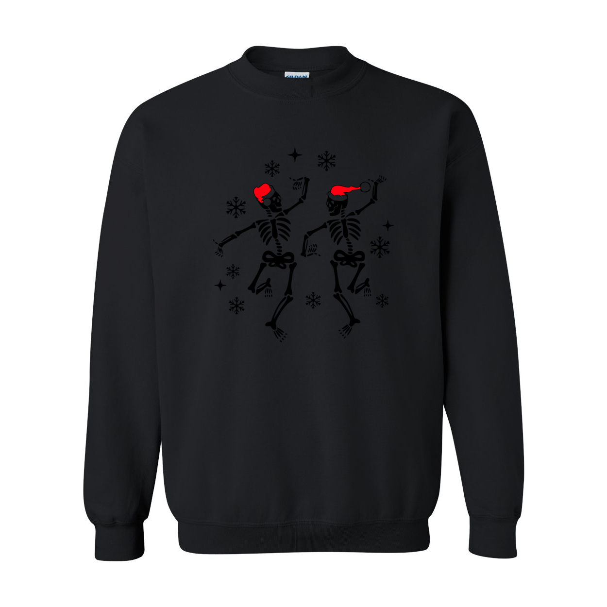 A cozy Christmas Dancing Skeleton Sweatshirt featuring a playful skeleton design, perfect for festive occasions.