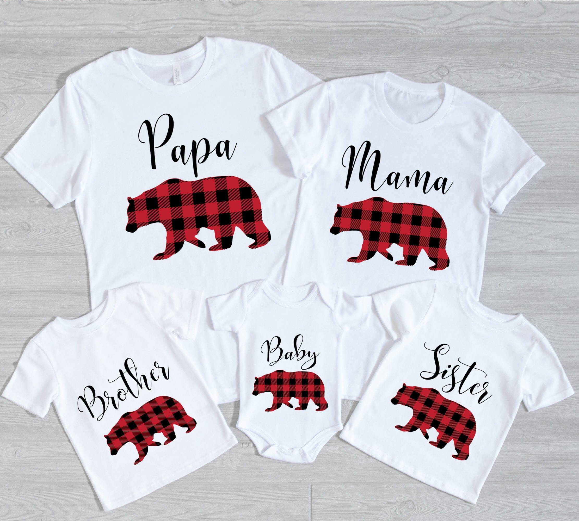 A festive Christmas Sister Bear Youth Tee featuring a cute bear design, perfect for holiday celebrations.