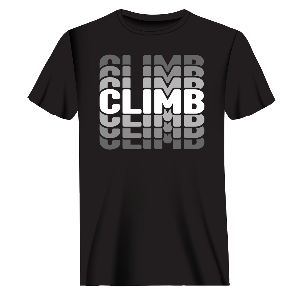 Climmmmmb Man T-Shirt featuring a modern classic fit in solid color, made from 100% Ringspun Cotton.