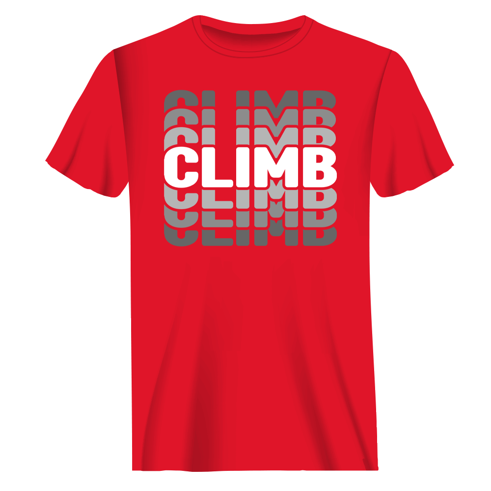Climmmmmb Man T-Shirt featuring a modern classic fit in solid color, made from 100% Ringspun Cotton.
