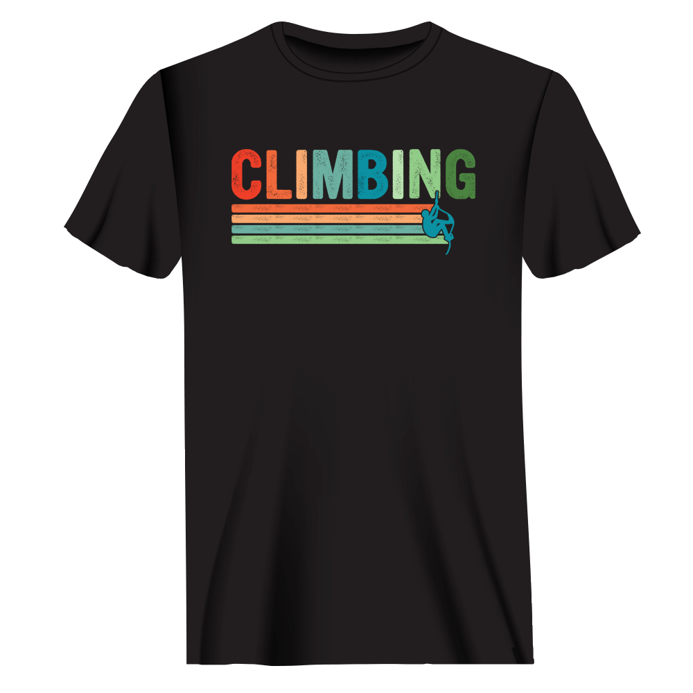 Climbing Man T-Shirt featuring a unique design, made from soft ringspun cotton, perfect for casual wear.