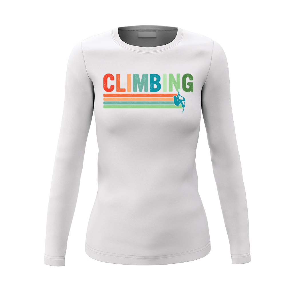 A stylish Climbing Women Long Sleeve Shirt in a vibrant color, showcasing its classic midweight fabric and non-topstitched collar.