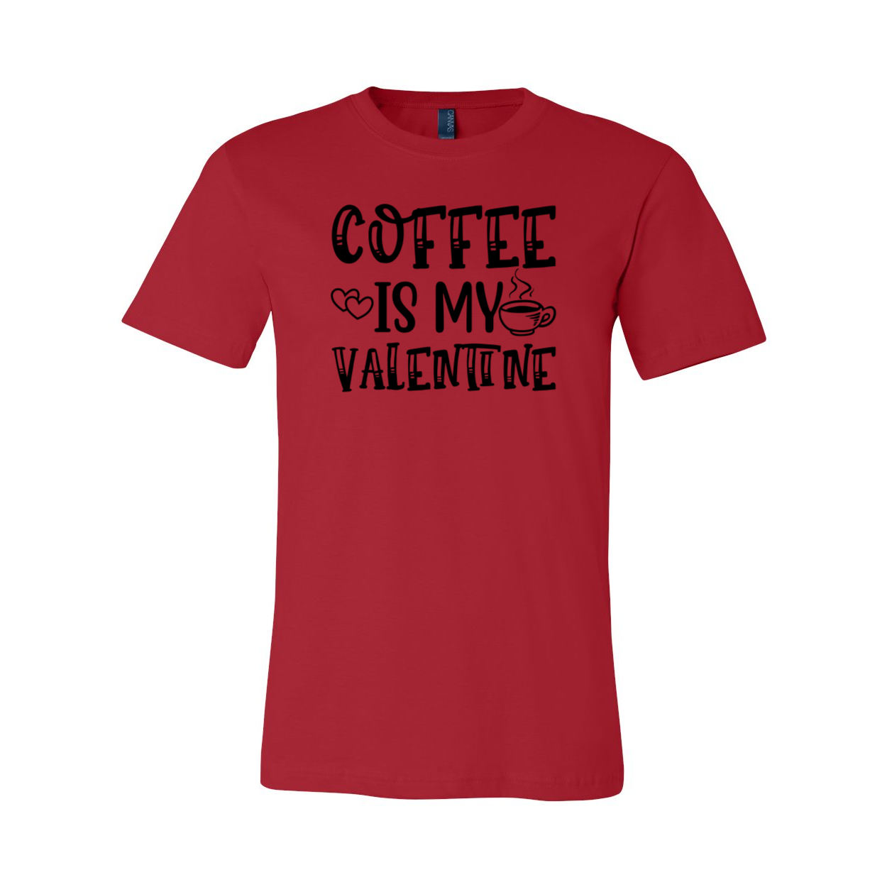 Unisex Coffee Is My Valentine Shirt in various colors, showcasing its soft fabric and stylish design.