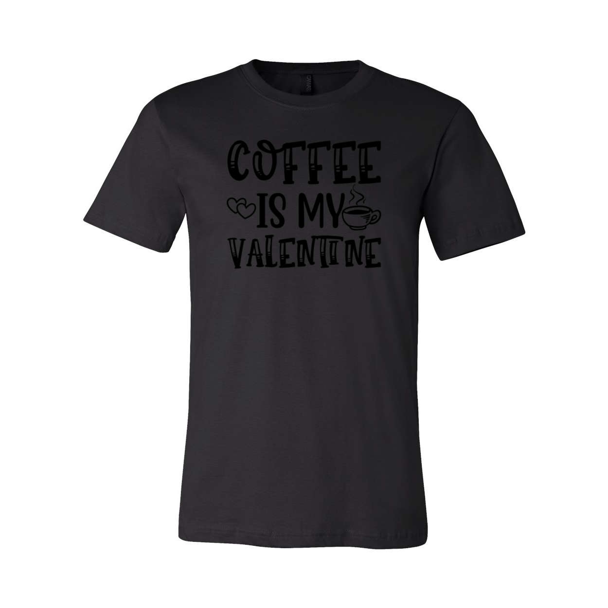 Unisex Coffee Is My Valentine Shirt in various colors, showcasing its soft fabric and stylish design.
