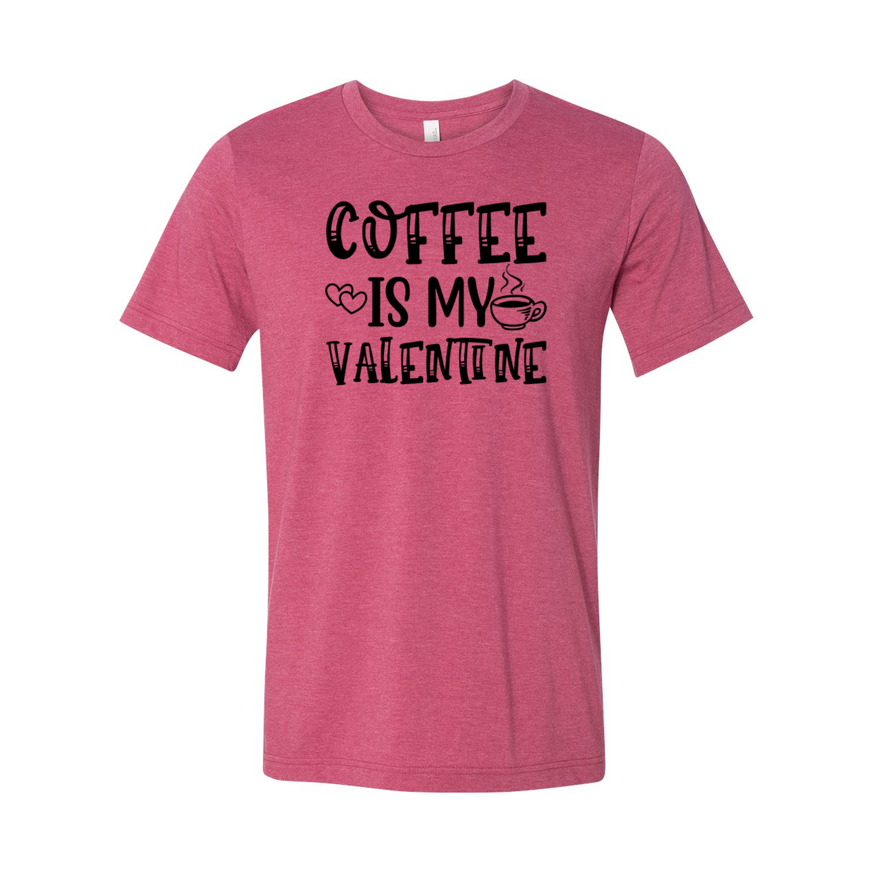 Unisex Coffee Is My Valentine Shirt in various colors, showcasing its soft fabric and stylish design.