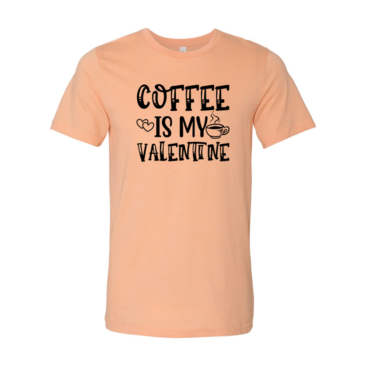 Unisex Coffee Is My Valentine Shirt in various colors, showcasing its soft fabric and stylish design.