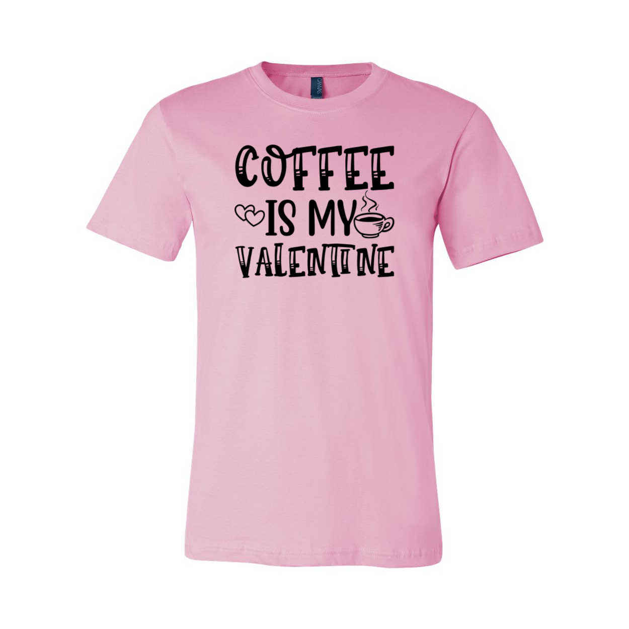 Unisex Coffee Is My Valentine Shirt in various colors, showcasing its soft fabric and stylish design.