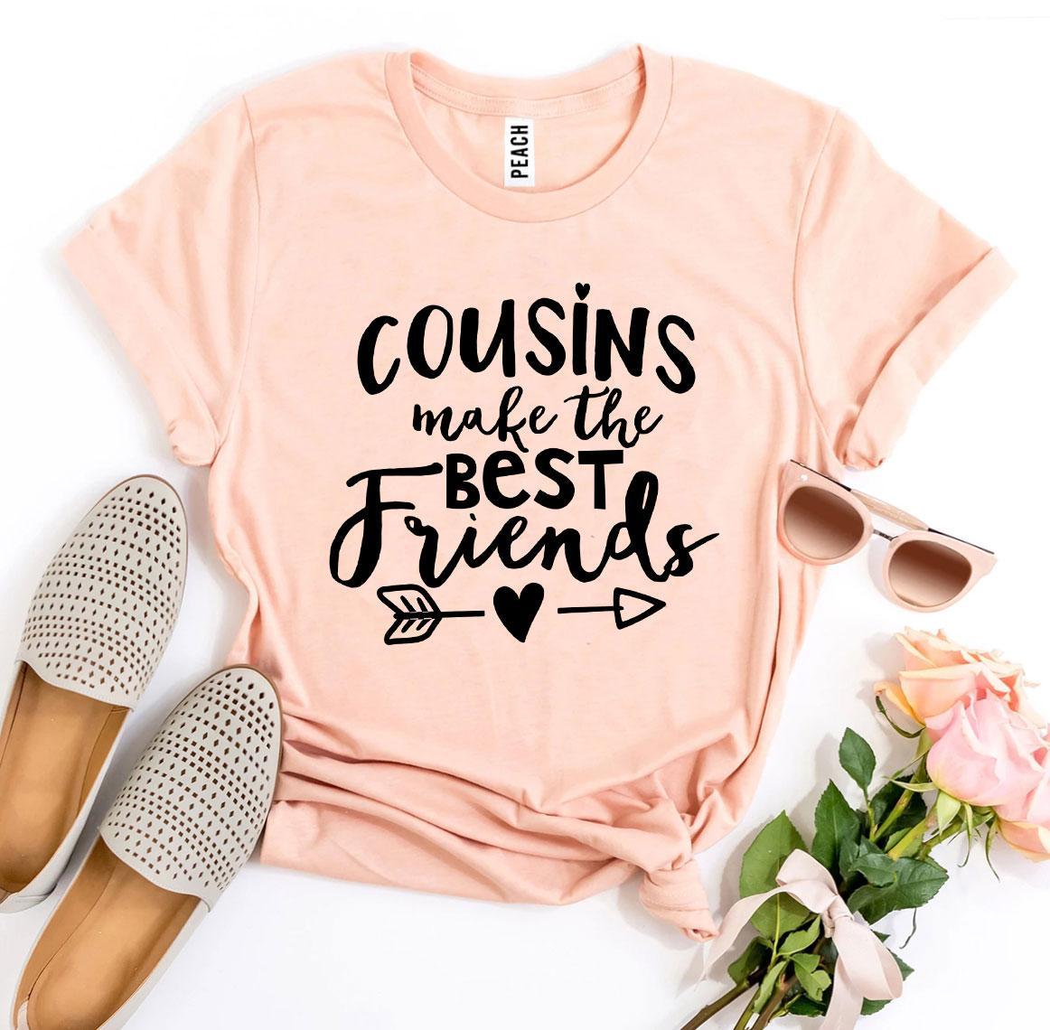 Cousins Make The Best Friends T-shirt in premium ring spun cotton, featuring a stylish flex print design.
