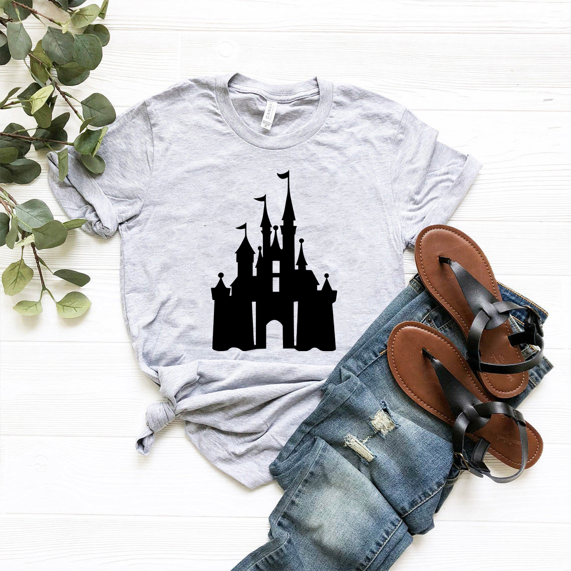 A comfortable unisex Disney Land Shirt in various colors, showcasing its soft fabric and classic crew neck design.